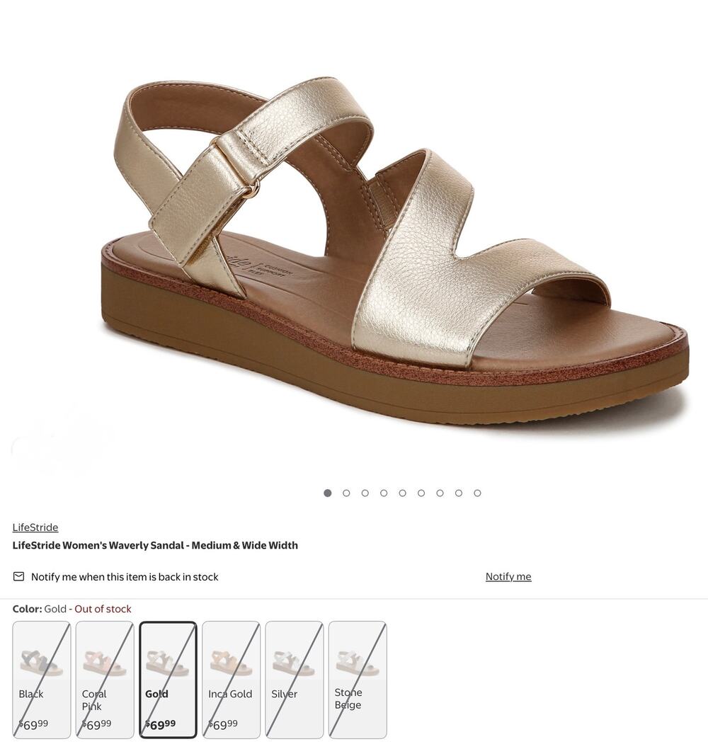 LifeStride Women's Waverly Sandal Size 10
